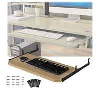 Bandeja de teclado de madera ajustable de 54/60/70 x 27 cm, cajón ergonómico para teclado con soporte para mouse, 5 colores que mejoran la postura, diseño deslizante para mayor comodidad.
