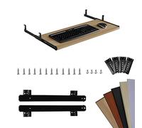 Bandeja de teclado de madera con cajón deslizante, soporte para reposabrazos de escritorio, soporte de metal para teclado, reposabrazos ergonómico para teclado para un espacio de trabajo eficiente