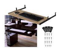 Bandeja de teclado de madera para debajo del escritorio, 54/60/70 x 27 cm, diseño ergonómico para mejorar la postura y organizar el escritorio, fácil montaje, ideal para oficina, hogar, escuela.