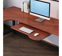 Bandeja de teclado de madera plegable ajustable con guías deslizantes, extensión ergonómica de escritorio para el hogar y la oficina, solución de ahorro de espacio