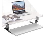 Bandeja de teclado, Estantes de soporte/Escritorio de computadora Soporte telescópico/riel deslizante Estantería para teclado/oficina en casa Soporte extensible para teclado y ratón(Blanco,650x240mm