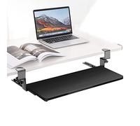 Bandeja de teclado, Estantes de soporte/Escritorio de computadora Soporte telescópico/riel deslizante Estantería para teclado/oficina en casa Soporte para teclado y ratón retráctil(650x240mm/26x9Inch)