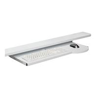 Bandeja de teclado para debajo del escritorio de 23.6 pulgadas, plataforma deslizante para mouse, color marrón, ideal para configuración de juegos en casa, oficina, juegos, diseño ergonómico para