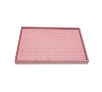 Bandeja de terciopelo rosa for anillos, organizador joyas, collar, pendientes, estante almacenamiento for colgantes, soporte for reloj exhibición, 35x24Cm para Joyas(Ring tray -A)
