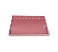 Bandeja de terciopelo rosa for anillos, organizador joyas, collar, pendientes, estante almacenamiento for colgantes, soporte for reloj exhibición, 35x24Cm para Joyas(Necklace tray)