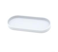 Bandeja de tocador de baño de silicona para dispensador de jabón y almacenamiento de encimera, organizador de fregadero inastillable con base antideslizante, 25 x 11 x 2 cm (blanco)