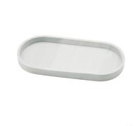 Bandeja de tocador de baño de silicona para dispensador de jabón y almacenamiento de encimera, organizador de fregadero inastillable con base antideslizante, 25 x 11 x 2 cm (blanco B)
