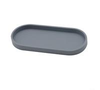 Bandeja de tocador de baño de silicona para dispensador de jabón y almacenamiento de encimera, organizador de fregadero inastillable con base antideslizante, 25 x 11 x 2 cm (gris)