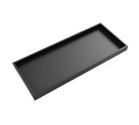 Bandeja de tocador de silicona para encimera de baño, dispensador de jabón para champú, acondicionador, organizador de fregadero, antideslizante, apto para lavavajillas (negro, 30 x 12,5 cm)