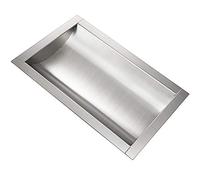 Bandeja de transacciones, ventanillas de venta de entradas. Bandeja de acero inoxidable 304 de 12.0 in de profundidad x 10.0 in de ancho x 1.6 in de alto, acabado cepillado for ventana de caja registr