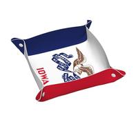 Bandeja de valet con estampado de bandera del estado de Iowa para hombres y mujeres, bandeja de escritorio, organizador de joyas, para llaves, cartera, reloj