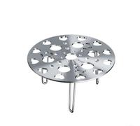 Bandeja de vapor ajustable de acero inoxidable, bandeja de vapor plegable con patas extraíbles para verduras, albóndigas de carne, plata u oro (13,5 cm plateado)