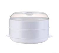 Bandeja de vapor de comida para cocinar saludable para albóndigas, bollos y verduras, diseño multicapa para una preparación eficiente de comidas (dos pisos)