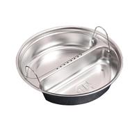 Bandeja de vapor dividida para alimentos, doble asa, apilable, seccional, contenedor de arroz, cesta de vapor de acero inoxidable, pequeña