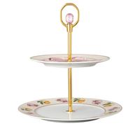 Bandeja de varios pisos Idyllia, Porcelana, Motivo de impresión de cristal, limón y lirio, Pequeña, Multicolor OS