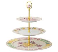 Bandeja de varios pisos Idyllia, Porcelana, Motivo de impresión de cristal, Multicolor OS