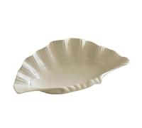 Bandeja Decorativa Accesorios for el hogar Bandejas Plato grande de concha ~ cerámica con forma relieve almacenamiento baratijas postre fruta(Color 1)