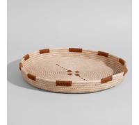 Bandeja decorativa beige y violeta, l40 cm