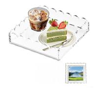 Bandeja decorativa de acrílico festoneado con alfombrilla magnética para sostener fotos y arte de forma segura, mejorando para exhibiciones personalizables en el hogar u oficina (20 x 20 x 5)