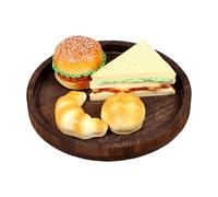 Bandeja decorativa de madera | Expositor de madera en bruto | Bandeja de baño para sala de estar, cocina, plan de baño, jabonera, perfume, vela Cupcake Vajilla