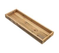 Bandeja decorativa de madera natural con borde - 50 x 16 cm - Bandeja de velas rectangular con asas - Bandeja de madera para decoración de mesa - Tabla de velas para arreglos de Navidad regalos