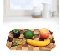 Bandeja Decorativa de Madera para Servir, Bandeja Rectangular de Madera, Platos Decorativos Grandes, Tabla de Embutidos, Tabla de Queso, para Frutas, té, Postre