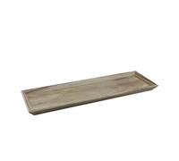 Bandeja decorativa de madera rectangular grande - 57 x 19 cm - Bandeja para velas natural con borde inclinado - Mesa decorativa para servir velas