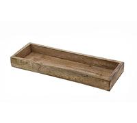 Bandeja decorativa de mango rectangular grande / 40 x 18 cm - Bandeja de madera para velas con borde - Bandeja decorativa para mesa de madera