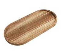 Bandeja Decorativa Elíptico de Acacia, 30x14x1.5 cm, Bandeja de Madera Decorativa Alargada, para Servir y Decorar, para Cocina, Sala de Estar y Oficina