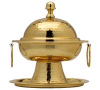 Bandeja Decorativa Estética Contenedor Con Tapa Azucarera Sala De Estar Oro