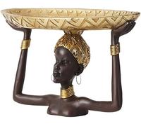 Bandeja decorativa para llaves, estatuas de niña africana para decoración del hogar, bandeja para llaves, esculturas, estatuas, figuras artísticas, adornos para sala de estar, bandeja de resina para