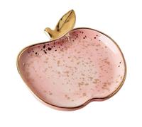 Bandeja Decorativa Plato Pequeño De Cerámica Con Forma Sandía Y Manzana For Guardar Joyas, Aretes, Collares, Anillos, Postres Frutas(9.8x8.2x2cm)