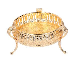 Bandeja Decorativa, Recipiente Redondo de Metal para Aperitivos Joyería Pequeña, Adornos para el Hogar Multifuncionales, Bandeja para Frutas, Artesanos, Cuenco para Dulces de Chocolate Plato