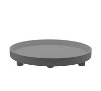 Bandeja Decorativa XL Redonda sobre Patas 38 x 6 cm - Gris - Bandeja de Madera Grande con Borde - Plato Decorativo para Velas, decoración de Mesa para Velas