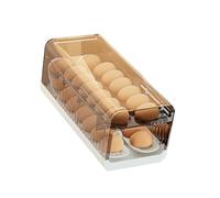 Bandeja del organizador dels huevo del refrigerador: caja de almacenamiento transparente, contenedor de doble capa | Soporte de huevo compacto con tapa, diseño de bastidor apilable resistente, solució