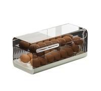 Bandeja del organizador dels huevo del refrigerador: caja de almacenamiento transparente, contenedor de doble capa | Soporte de huevo compacto con tapa, diseño de bastidor apilable resistente, solució