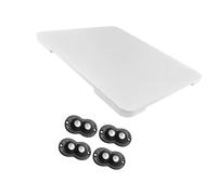 Bandeja deslizante para máquina de café, deslizador de electrodomésticos de madera para olla arrocera, freidora de aire, tostadora, organizador de cocina de 15.7 x 12.8 x 0.6 pulgadas, color blanco