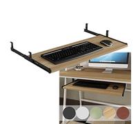 Bandeja deslizante para teclado debajo del escritorio, 5 colores disponibles. Práctico cajón para teclado y mouse para oficina en casa o estudio, diseño de ahorro de espacio (blanco)