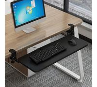 Bandeja deslizante para teclado debajo del escritorio con abrazadera, ajustable para mejorar, no requiere taladrar, extraíble con reposamuñecas, protege tus ojos y comodidad.