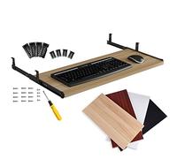Bandeja deslizante para teclado debajo del escritorio con guías deslizantes de 36 cm, plataforma de mouse y estante de almacenamiento de suministros de oficina, cajón que ahorra espacio para uso