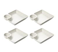 Bandeja dividida para servir, con recipiente de inmersión, resistente al calor, antideslizante, bandeja para servir aperitivos, bandeja de frutas, para el hogar, restaurante, , desayuno