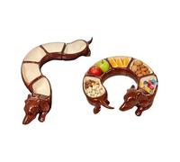 Bandeja dividida para servir - Plato de almacenamiento con diseño de perro, compartimento de 5 secciones con juego de bandejas, exhibición de alimentos para porciones, diseño de detalles de