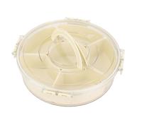 Bandeja Divisoria Giratoria de 360 ° Sellable, Separa Efectivamente los Olores, 6 Bandeja de Bocadillos de Compartimentos con Clips Laterales Resistentes para Frutas, Verduras (9.4x7.3in)