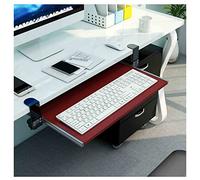 Bandeja ergonómica ajustable para teclado con abrazadera, cajón deslizante para mouse debajo del escritorio, plataforma extensora de teclado de computadora, rojo, 75 x 30 cm para mayor comodidad y