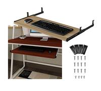 Bandeja ergonómica de madera para teclado con almacenamiento para mouse debajo del escritorio (54/60/70 x 27 cm), mejora de la postura, fácil montaje, ideal para oficina, hogar y escuela