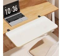 Bandeja ergonómica de madera para teclado, extensión de escritorio, no requiere taladrar, 70 x 20 cm, teclado deslizante, ideal para oficina en casa, mejora la comodidad y la comodidad del espacio de