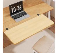Bandeja ergonómica de madera para teclado, extensor de escritorio, no requiere taladro, 50 x 20 cm, perfecta para oficina en casa, aumenta el espacio de trabajo, fácil instalación, teclado extraíble