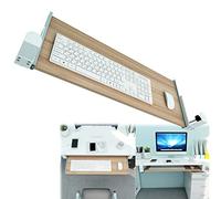 Bandeja ergonómica de madera para teclado, plataforma deslizante ajustable para debajo del escritorio, acabado de arce, 55 x 30 cm, diseño que ahorra espacio para escribir cómodamente y mejorar la