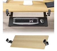 Bandeja ergonómica para teclado debajo del escritorio, 52/65/75 x 25 cm, cajón deslizante para teclado con deslizamiento suave, diseño de clip que ahorra espacio, reduce la fatiga ocular