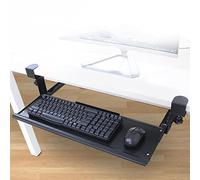 Bandeja ergonómica para teclado debajo del escritorio con abrazadera, plataforma deslizante para teclado, soporte de muñeca, estante ajustable para teclado para oficina en casa, diseño que ahorra